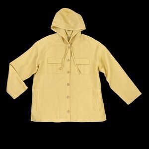 Tommy Bahama Jacket Women Small Button Front Linen Tencel Shirt Hooded Pockets